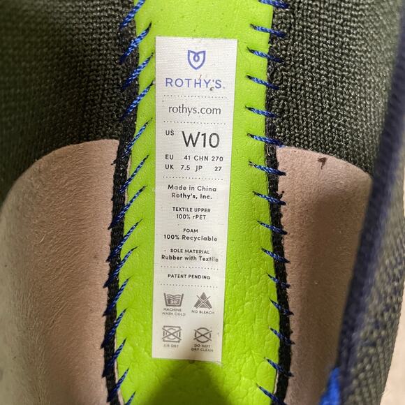 Rothy's The Square Highland Cap Toe Knit Ballet Flats Gray Navy 10 - Picture 8 of 9